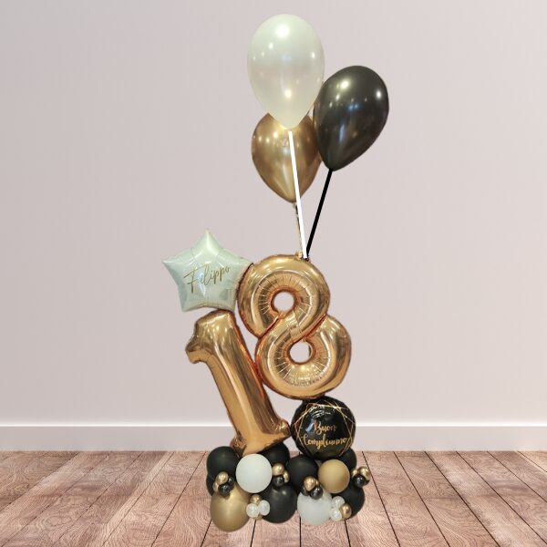 Composizione diciottesimo da terra oro, nero e bianco