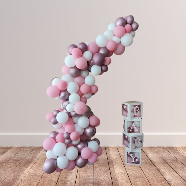 Composizione struttura da terra con organico baby shower