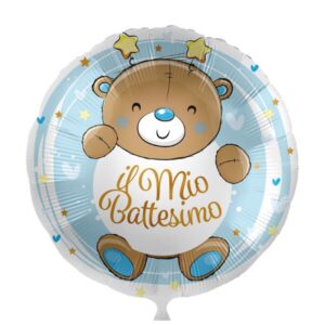 ⚪ round il mio battesimo orsetto azzurro