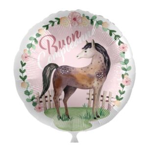 ⚪ round buon compleanno cavallo