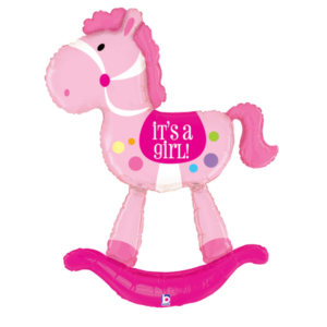 🟣 cavallo a dondolo rosa