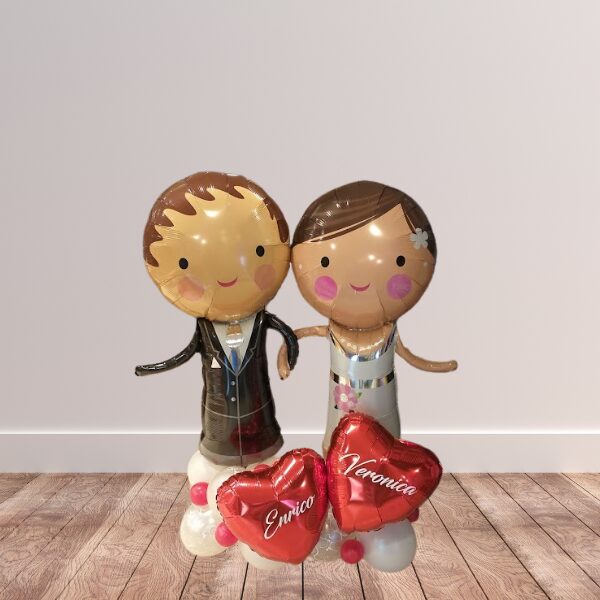 Composizione da terra con sposi