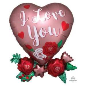 🟡 cuore con scritta I love you e fiori