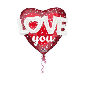 🟤 cuore con scritta love you 3D