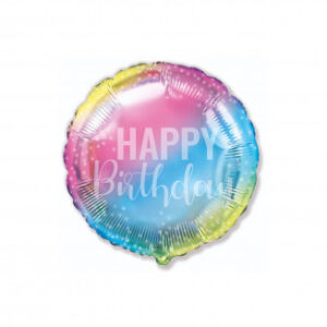 ⚪ round happy birthday arcobaleno