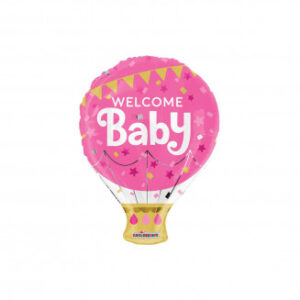 ⚪ mongolfiera welcome baby rosa
