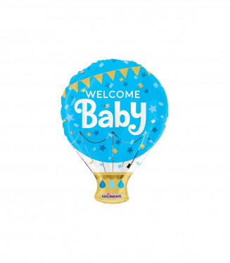⚪ mongolfiera welcome baby azzurra