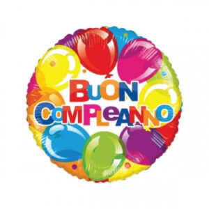 ⚪ round buon compleanno palloncini