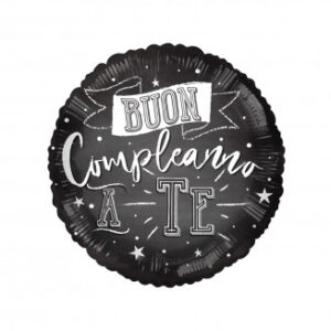 ⚪ round buon compleanno a te nero