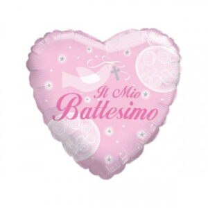 ⚪ battesimo ciambella cuore rosa