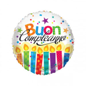 ⚪ round buon compleanno candele