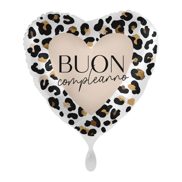 ⚪ cuore happy birthday leopardato