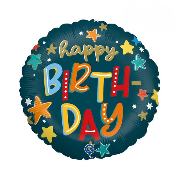 ⚪ round happy birthday stelle