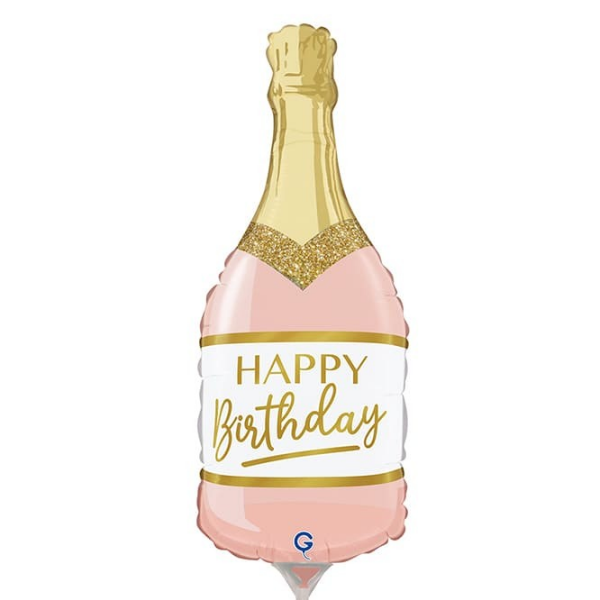 🟠 bottiglia happy birthday rosa  - mini shape